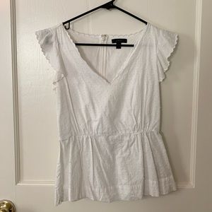 J.Crew White Peplum Top, size 0